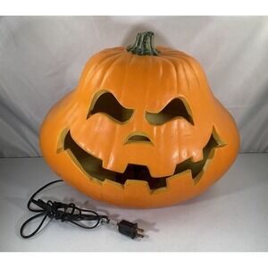Vintage Halloween Foam Mold Jack O Lantern Light Pumpkin Plug In Holiday Season